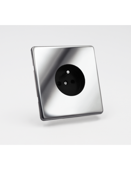 Prise de courant simple - Chrome Miroir
